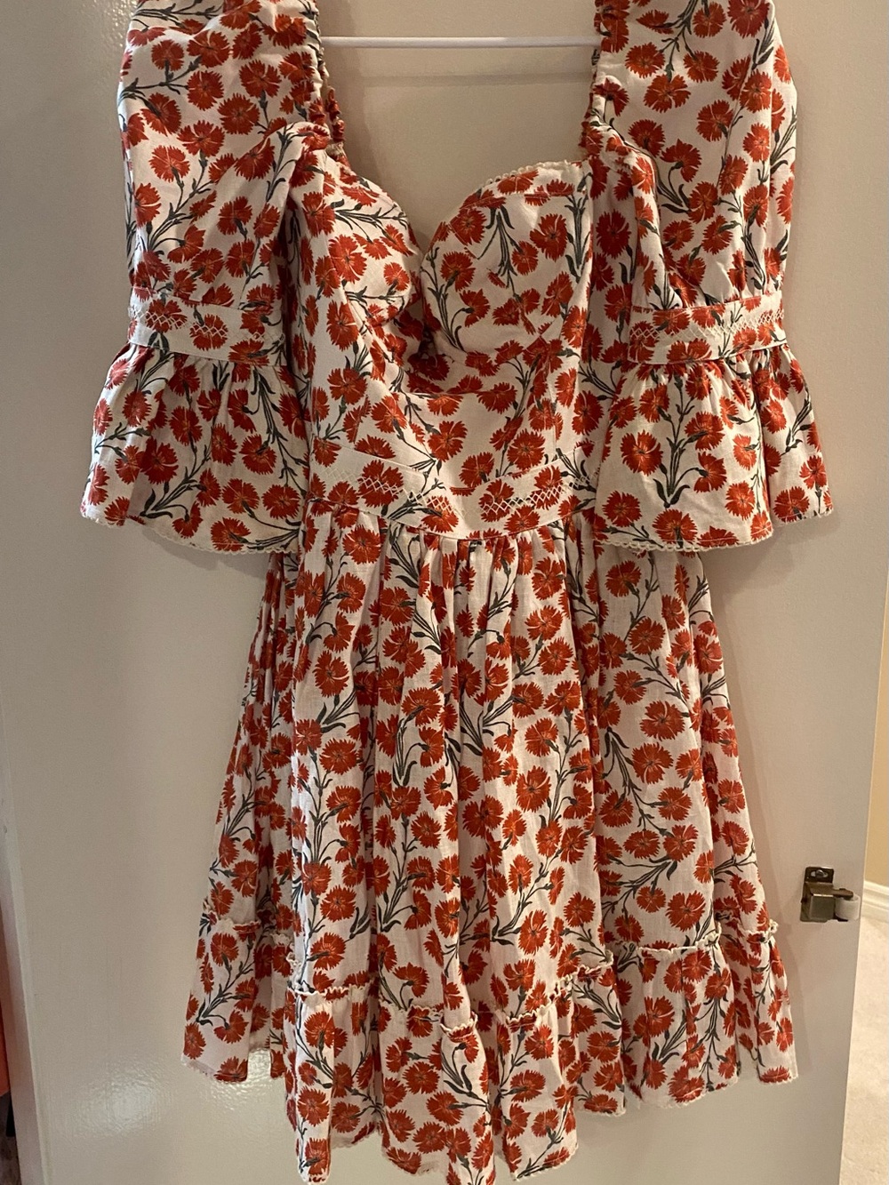 Agua by Agua Bendita 🌹❤️ Sweet Red Floral Minidress ❤️🌹 Size large - Picture 1 of 16